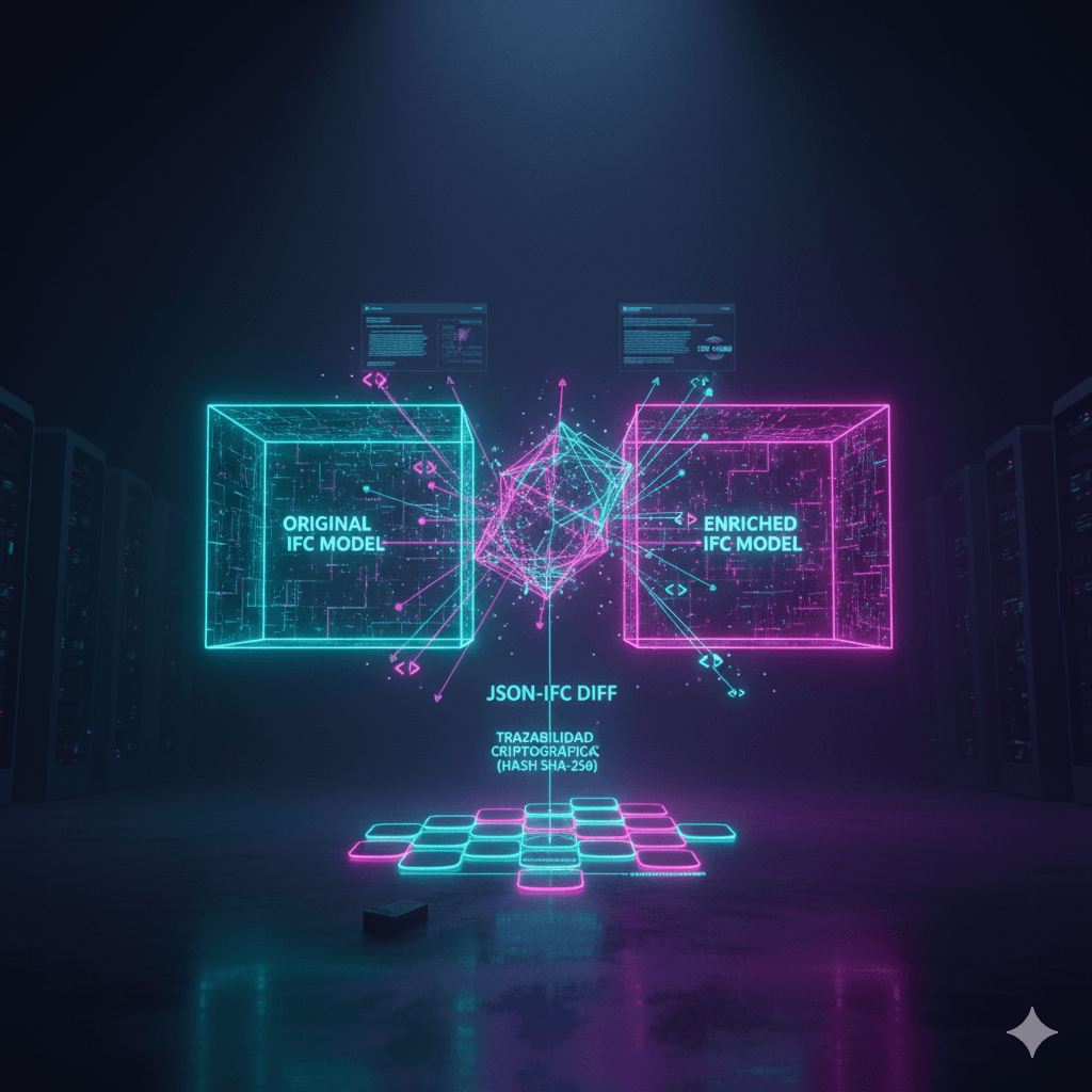 Semantic validation of an IFC model with SHACL.